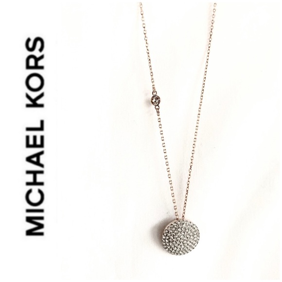 Michael Kors Jewelry - NWT MK rose Gold Tone crystal disc pendant